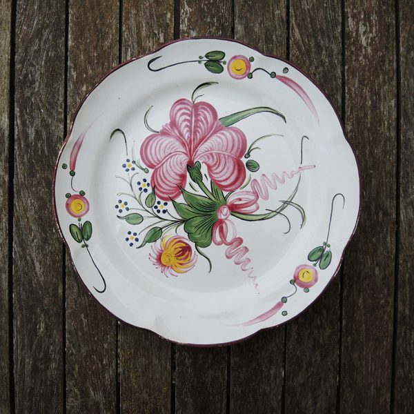 Ancienne Assiette Creuse en Céramique Décor Floral