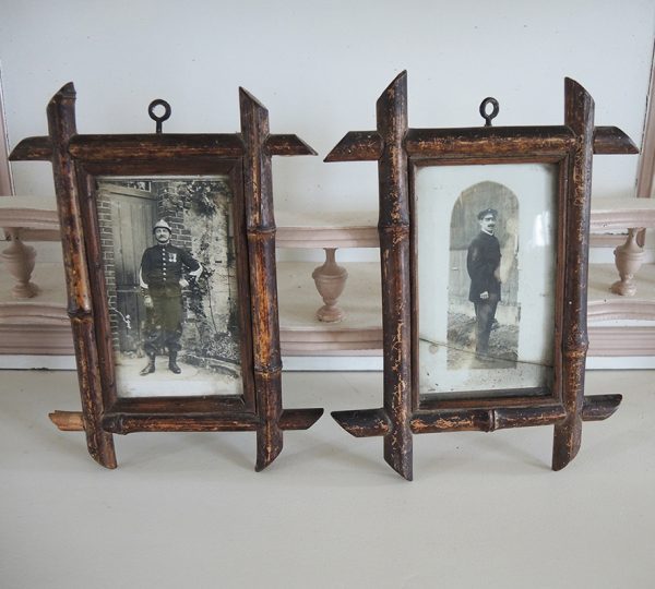 anciens Cadres Photos en Faux Bambou