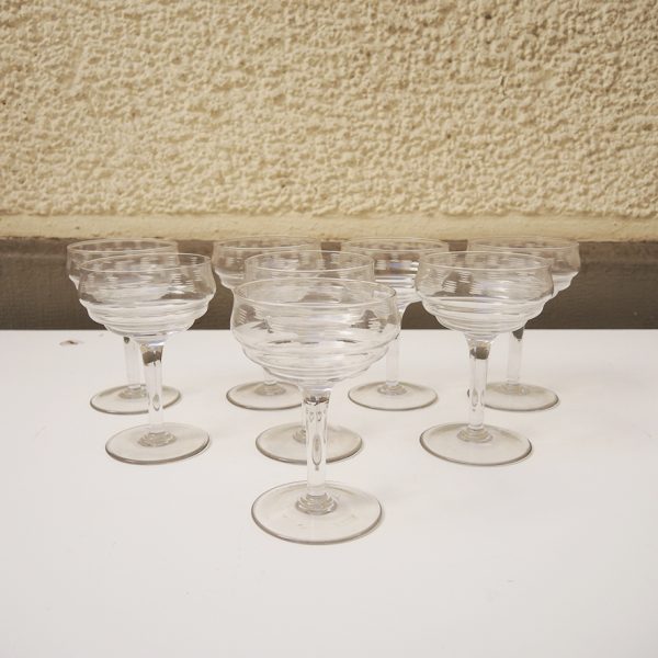 8 Anciennes Coupes à Champagne Art Déco
