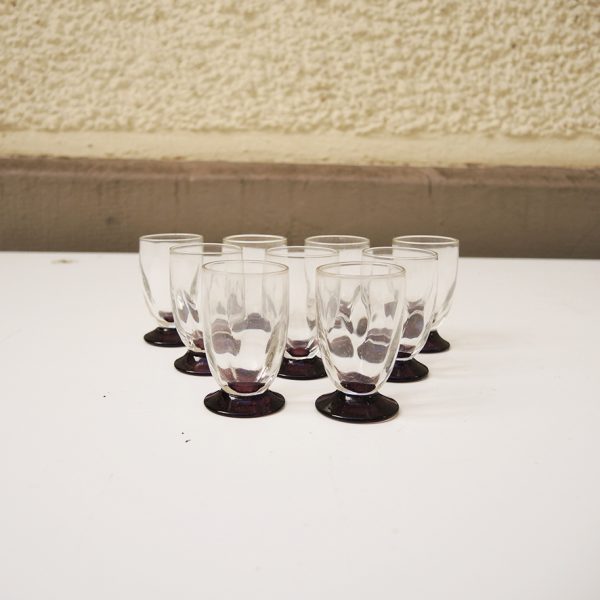 9 Anciens Verres à Digestif Art Déco