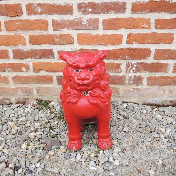 Ancien Lion de Fo Rouge Pour L'Extérieur