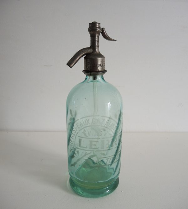 Ancien Siphon en Verre Vert d'Eau LEBRUN TOURS