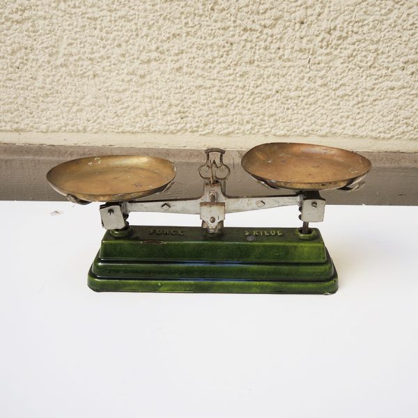 Ancienne Balance Roberval 5K en Fonte Verte & Laiton