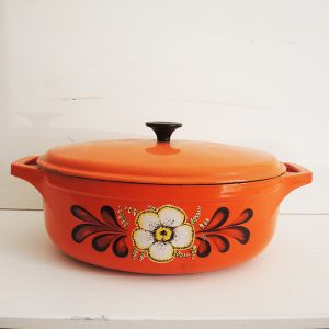 Ancienne Cocotte Nomar en Fonte Orange