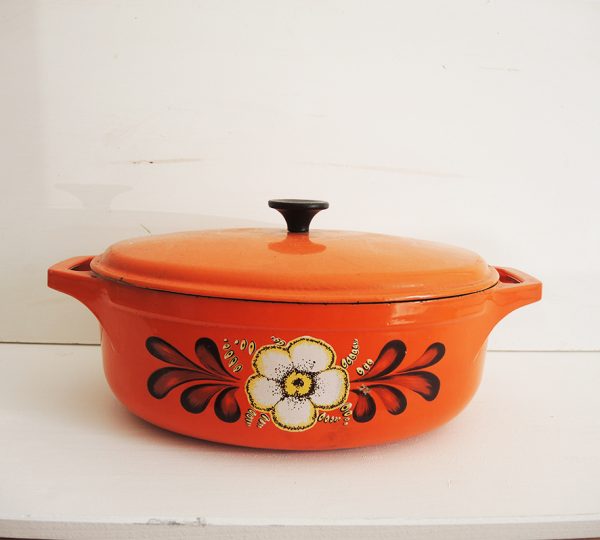 Ancienne Cocotte Nomar en Fonte Orange