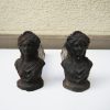 Chenets - têtes de femmes (2) - Fer (fonte/fer forgé) - - Catawiki