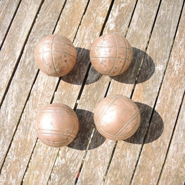 4 Anciennes Boules Lyonnaises en Cuivre