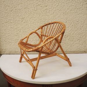 Ancien Fauteuil d'Enfant en Bambou