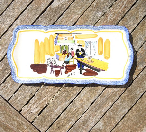 Ancien Plat à Cake en Céramique MBFA Pornic - Hercé