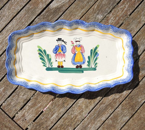 Ancien Plat à Cake en Céramique MBFA Pornic - St Malo