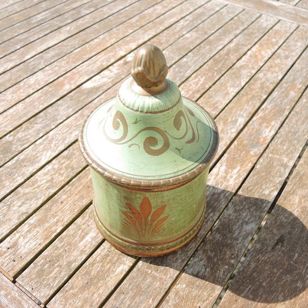 Ancien Pot en Céramique avec Décor Chasse à Courre