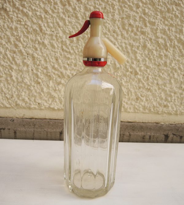 Ancien Siphon en Verre Transparent James Hole & Co
