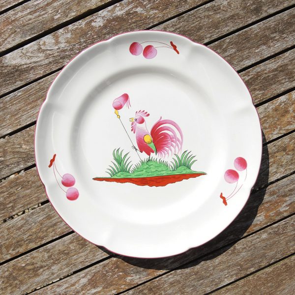 Ancienne Assiette St Clément - Coq avec Lance