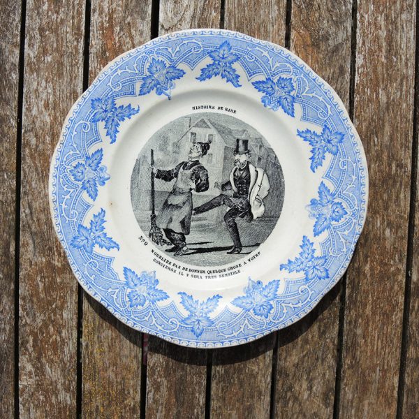 6 Anciennes Assiettes Parlantes Creil & Montereau : Histoire du Rire