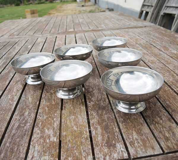 6 Anciennes Coupes à Glace Bistrot XL en Inox