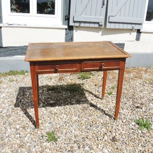 Ancien Bureau en Bois avec 2 Tiroirs