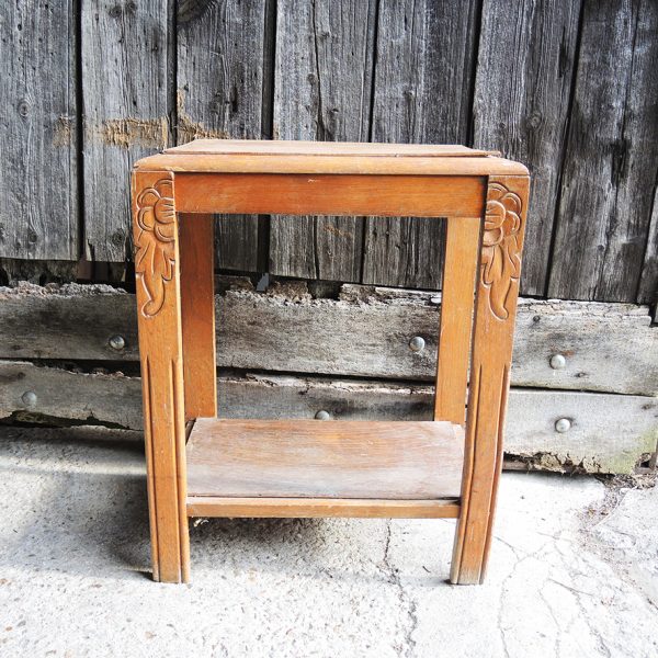 Ancien Guéridon en Bois de Style Art Déco