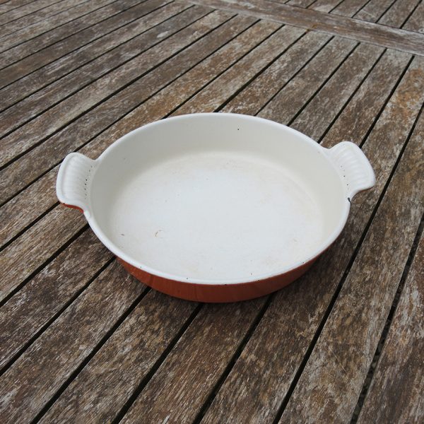 Ancien Plat au Four No 22 Le Creuset en Fonte Orange