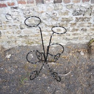 Ancien Porte-Plantes en Fer Forgé 4-Pots
