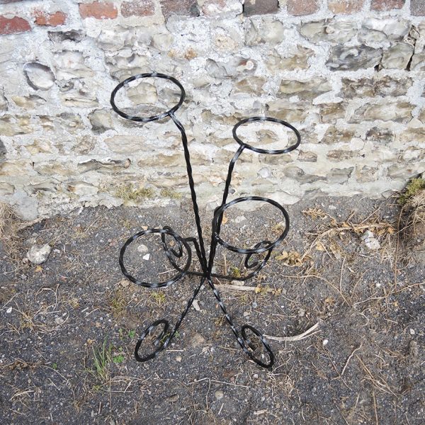 Ancien Porte-Plantes en Fer Forgé 4-Pots