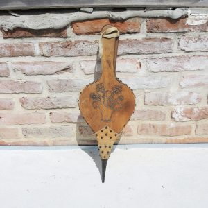 Ancien Soufflet en Bois & Cuir - Panier de Fleurs