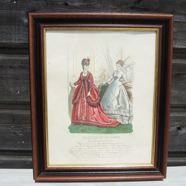 Ancienne Lithographie Encadrée L'Illustrateur des Dames No 13