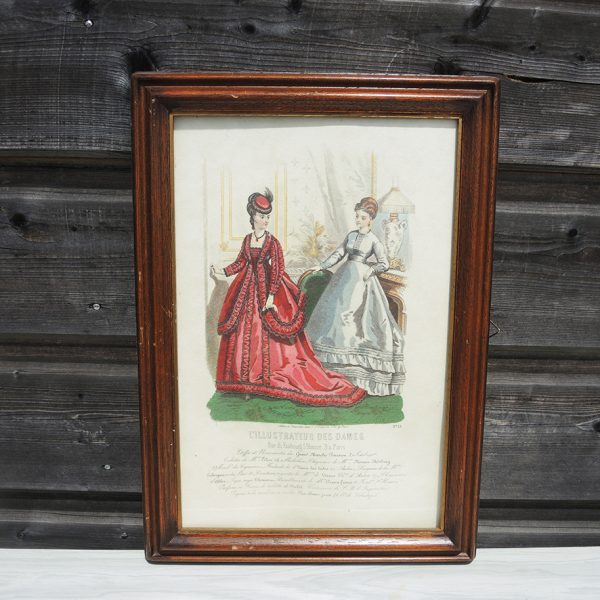 Ancienne Lithographie Encadrée L'Illustrateur des Dames No 13