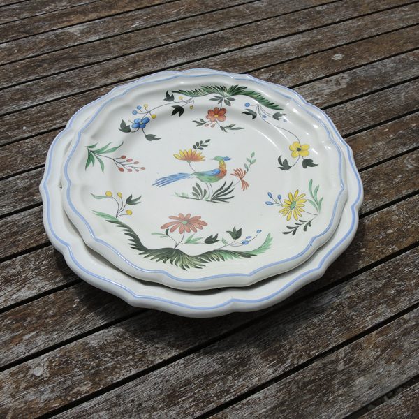 2 Anciennes Assiettes Gien : Oiseaux de Paradis
