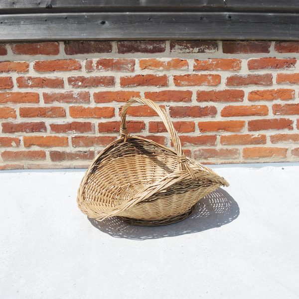 Ancien Panier à Bûches en Osier
