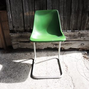 Ancienne Chaise de Bureau en Chrome & Plastique Vert