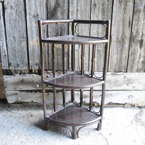 Ancienne Etagère d'Angle en Rotin