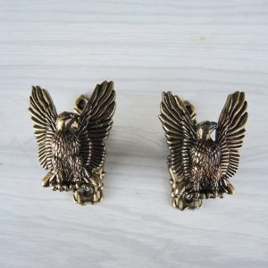 2 Anciennes Poignées en Laiton Doré Phénix