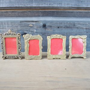 4 Anciens Cadres Miniatures Art Nouveau en Laiton