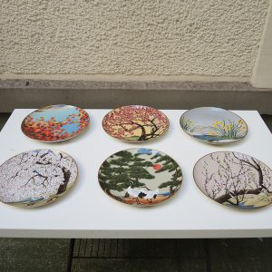 6 Anciennes Assiettes Franklin Mint - Décor Naoka Nobata