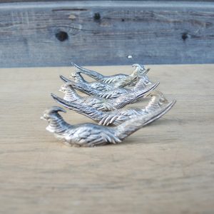 6 Anciens Porte-Couteaux en Métal Faisan