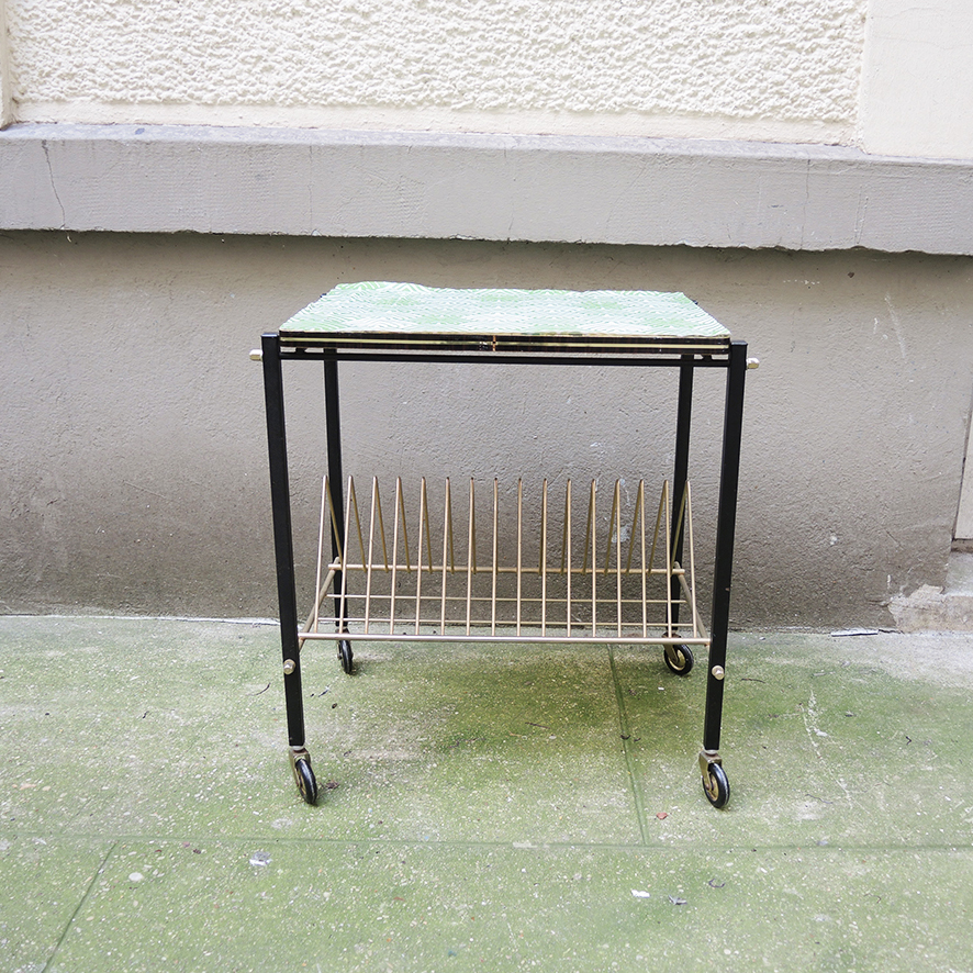 Ancien Meuble Vinyles à Roulettes (1)