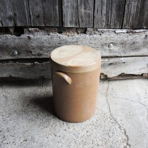 Ancien Pot à Graisse en Grès avec Couvercle H 36,5 cm
