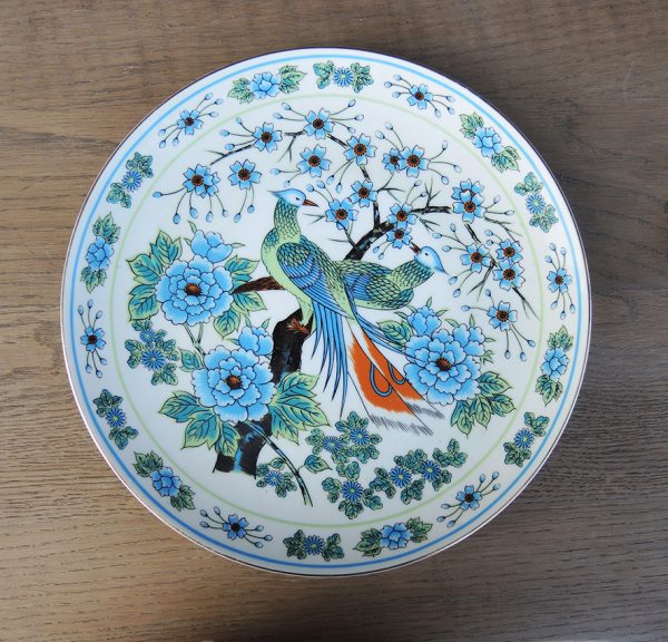 Ancienne Assiette Chinoise en Céramique Décor Paon