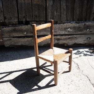 Ancienne Chaise Paillée Enfant