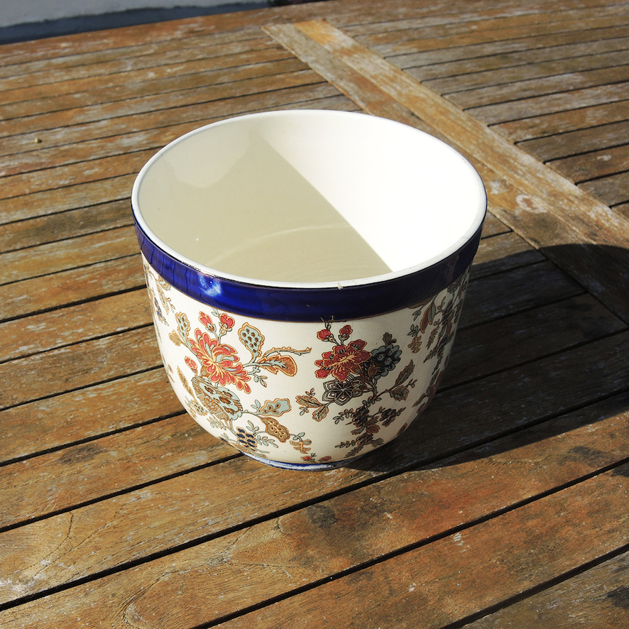 Ancien Cache Pot en Céramique de Sarreguemines (1)