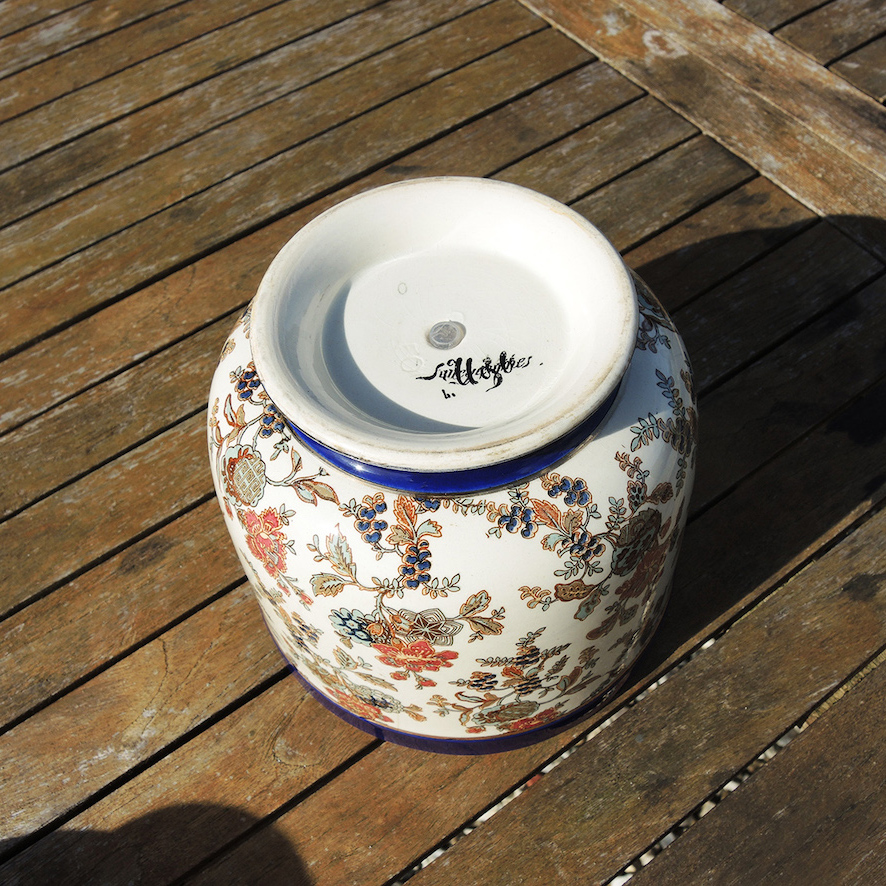 Ancien Cache Pot en Céramique de Sarreguemines (3)