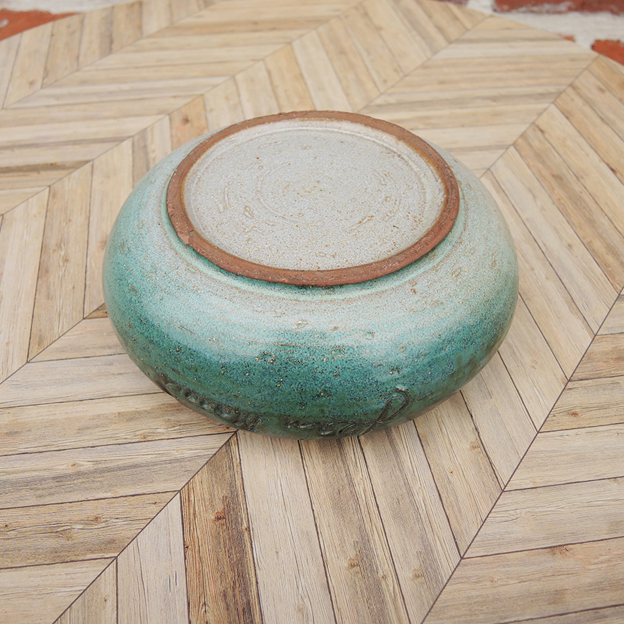 Ancien Cendrier en Céramique Verte Jean Marais (5)