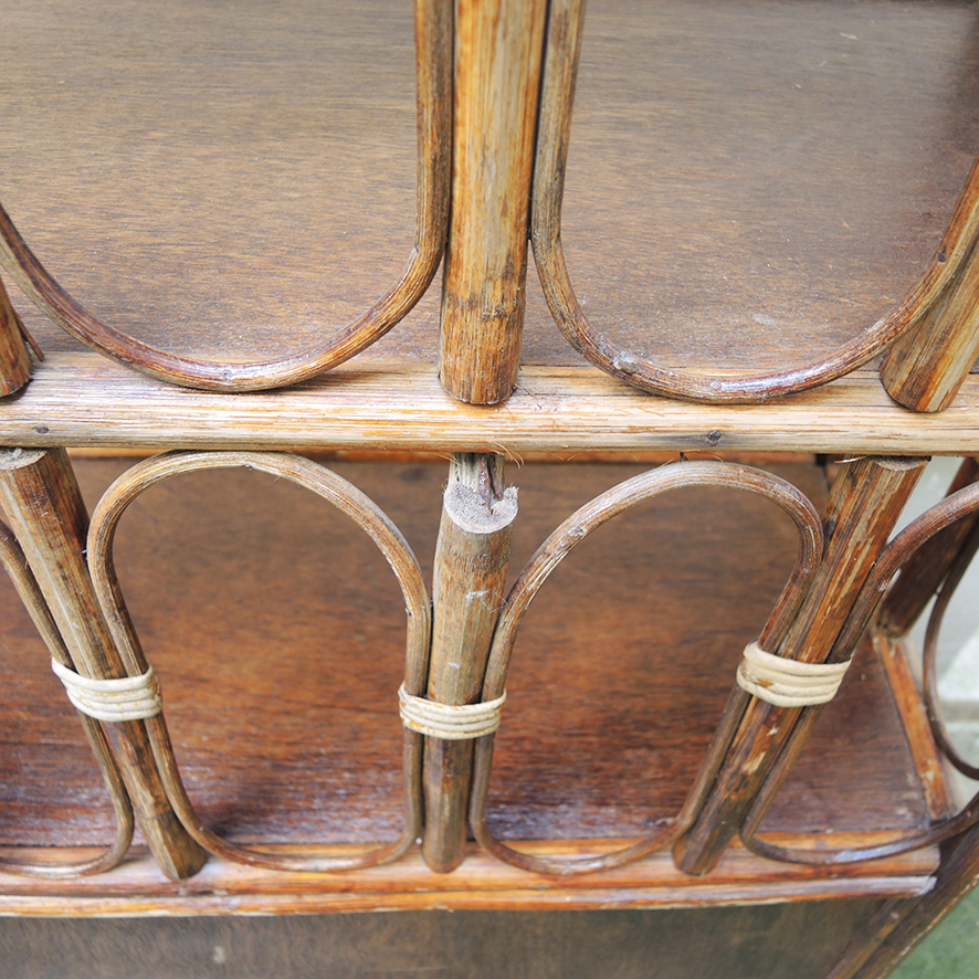 Ancienne Bibliothèque en Rotin & Cannage (2)