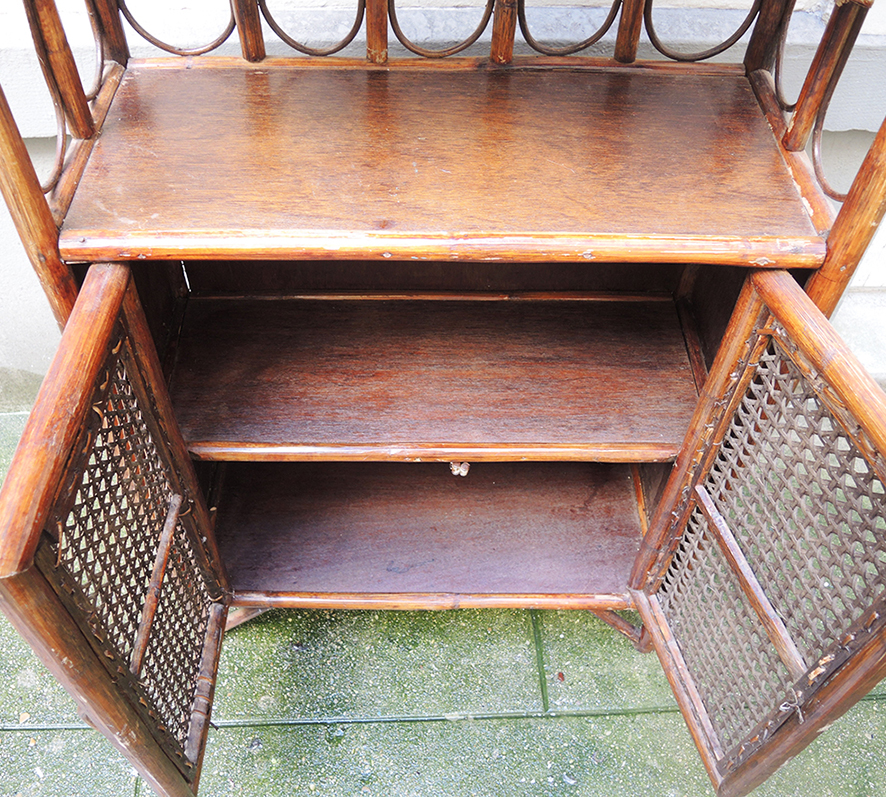 Ancienne Bibliothèque en Rotin & Cannage (4)