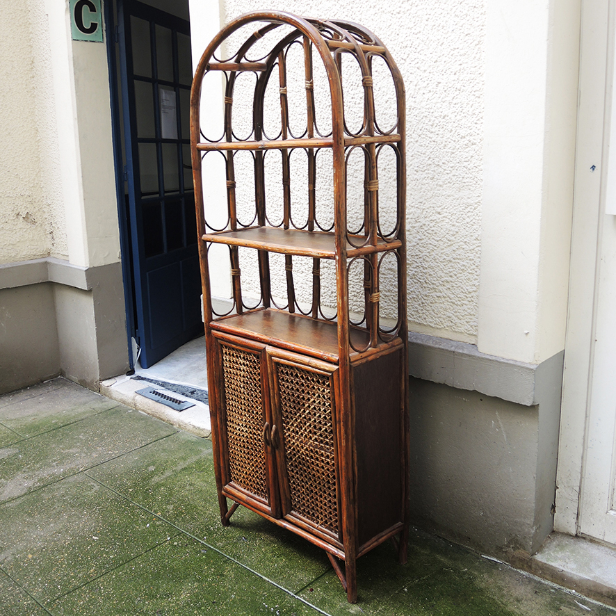 Ancienne Bibliothèque en Rotin & Cannage (6)