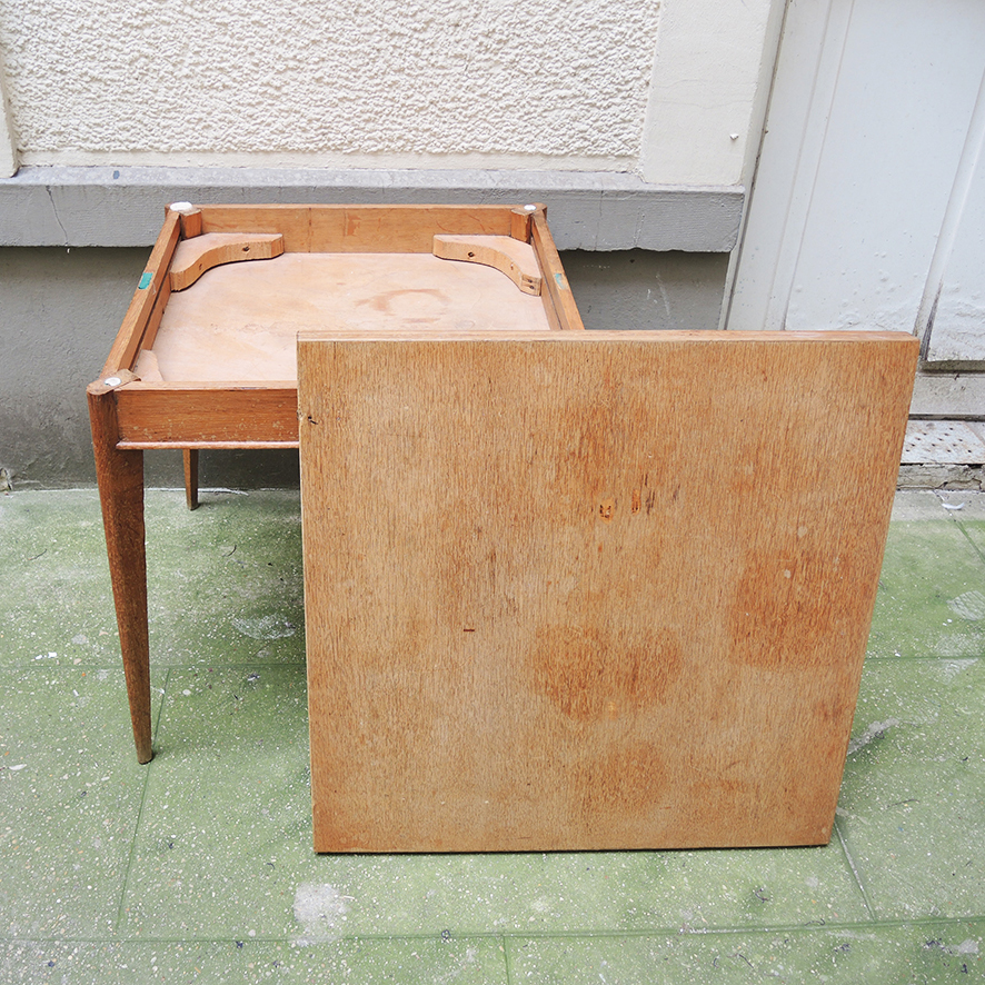 Ancienne Table de Jeu Extensible en Bois (1)
