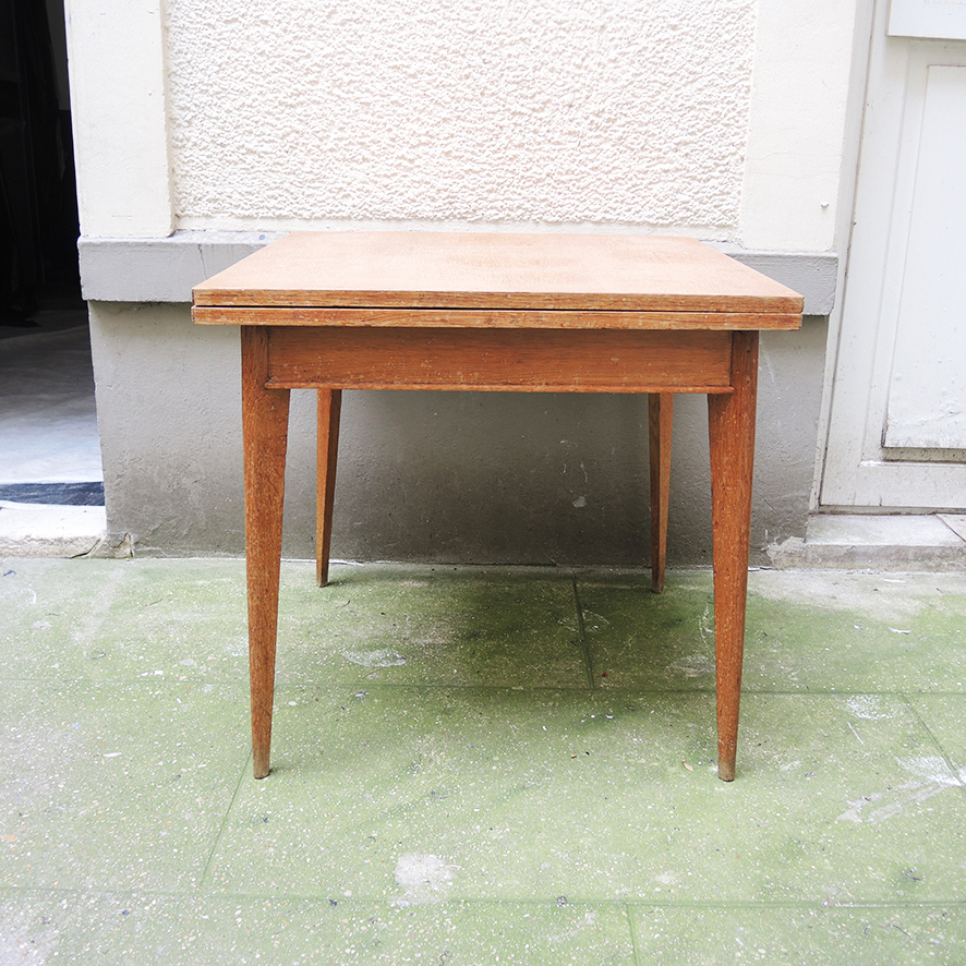 Ancienne Table de Jeu Extensible en Bois (6)