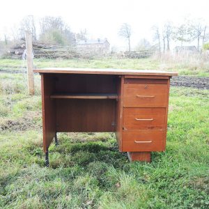 Ancien Bureau en Bois avec 3 Tiroirs