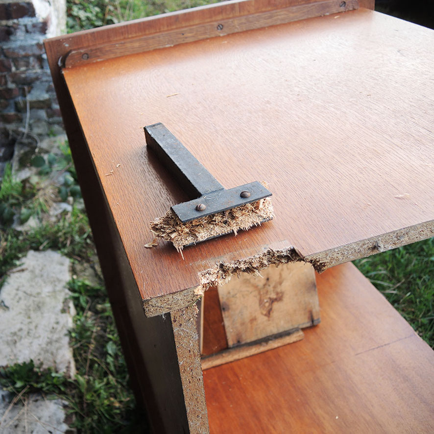 Ancien Bureau en Bois avec 3 Tiroirs (4)