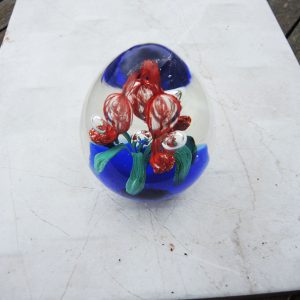 Ancien Sulfure Ovale en Verre